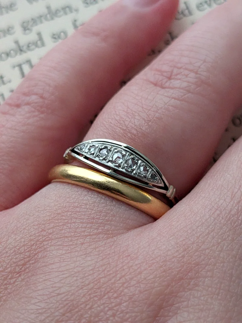 Art Deco Rose Cut Diamond Band — image 4